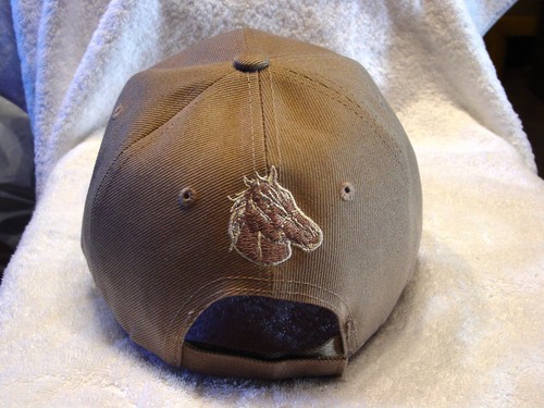 BEIGE HORSE WESTERN HORSESHOE BASEBALL CAP HAT