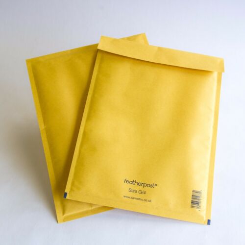 QTY'S FEATHERPOST GOLD & WHITE BUBBLE PADDED ENVELOPES MAILERS BAGS ALL SIZES 