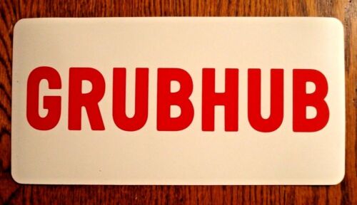 (1 Pair) GRUBHUB  100% Magnetic CAR VEHICLE SIGNS   6&#034; x 12&#034; Food Delivery