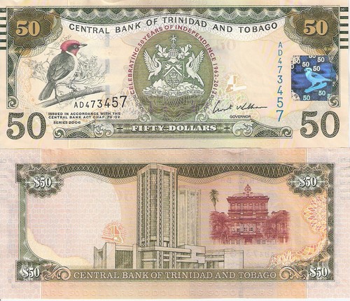 TRINIDAD-50-Dollars-Banknote-World-Currency-Commemorative-Money-BILL-2012-Note