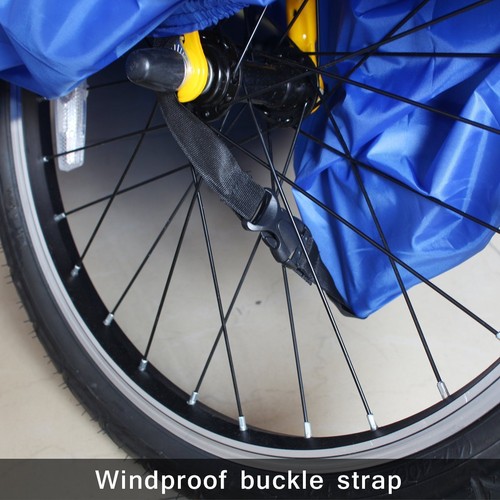 2Layer Bike Bicycle//Motorcycle Cover Waterproof Rain Outdoor Buckle Strap Blue L