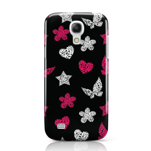 Pink & White Mariposas & Estrellas Estuche Negro Para Teléfonos Móviles SAMSUNG GALAXY 