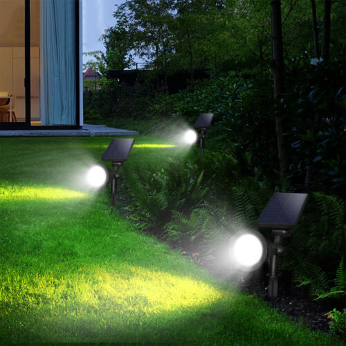 2pc Solar 4 LED Garden Lamp Spot Light Outdoor Lawn Landscape Spotlight Lighting 
