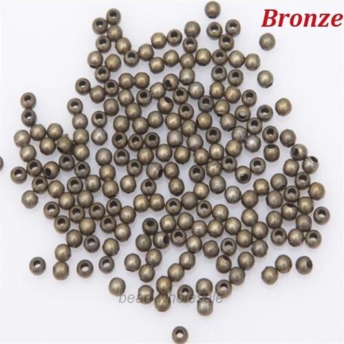 1000 SPACER BEADS 3mm Silver Gold Small Round Ball Metal Jewellery Making DIY 