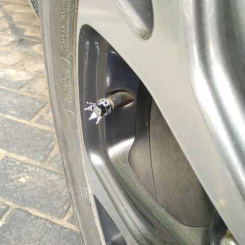 4x Chrome Silver kings Crown Tyre Tire Car Wheel Valve Stems Air Dust Cover Cap 