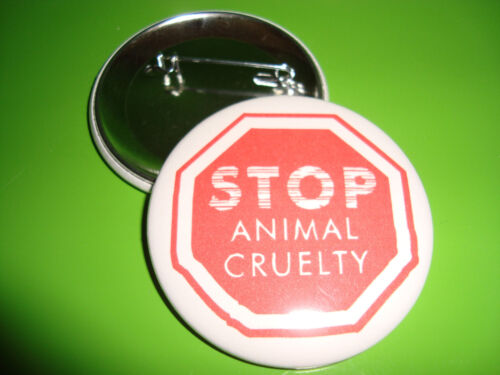 Details about   STOP ANIMAL CRUELTY No Testing,NEW w/Pinback DOG CAT BUTTON Badge 2-1/4" Cute