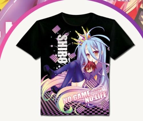 Anime for NoGame No Life T-shirt Cosplay Short Sleeve Full Color Unisex Tee Tops 
