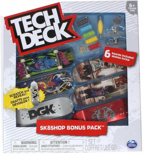 Tech Deck Fingerboards 6 SkateBoard Set Sk8Shop Bonus Packs