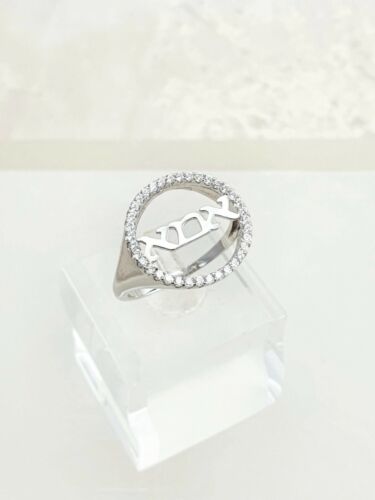 Details about  / 925 Sterling Silver Mom Hebrew Ring Cz Crystals Mothers Day Gift