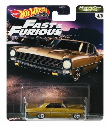 Hot Wheels Chevy Nova Gold Fast and Furious GBW75-956G 1/64