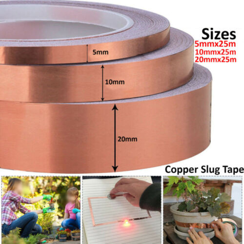 Copper foil tape 25m Slug Tape Conductive Adhesive Slug Snail Barrier Tape New