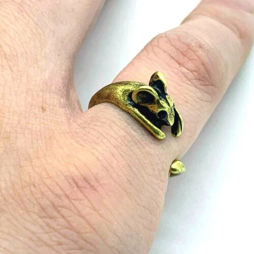 Ring Alloy SilverGold Retro Burnished Mice Dragon Cat Snake Dog Gecko Jewellery