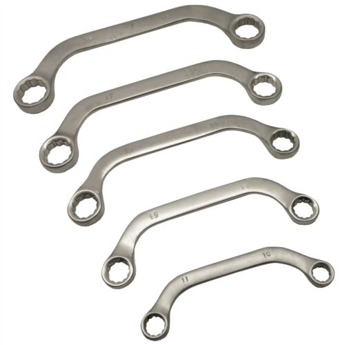 Half Moon Ring Spanners 5pc Metric Sizes 10-19mm Obstruction Bend C Wrench TE4