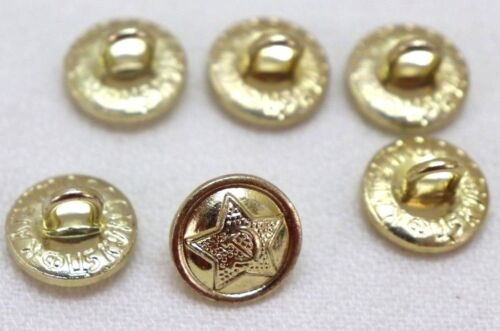 Russian Soviet Union Gold colored Shirt buttons 15 mm 23L lot of 6 B130