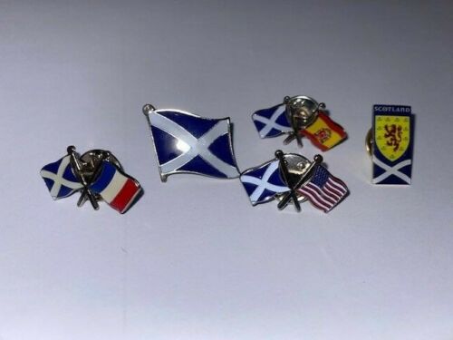 pin/badges scotland spain flags football memorabilia. 