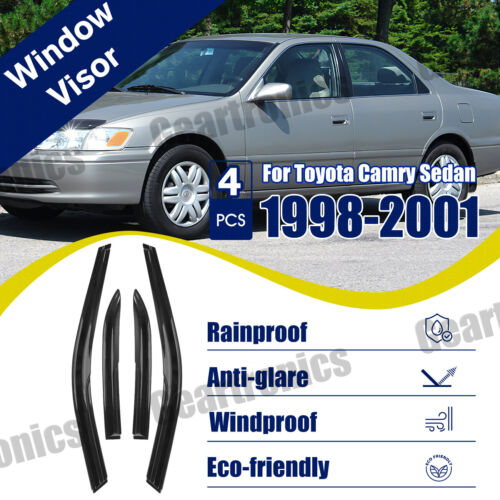 For Toyota Camry 1997-2001 Sedan Window Visors Sun Rain Guards Wind Deflectors