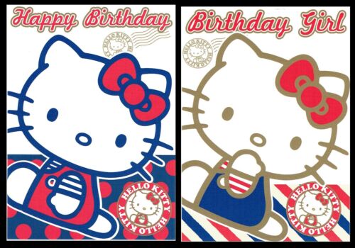 PACK OF 4 thats just 25p each Official HELLO KITTY Birthday Cards only 99p 