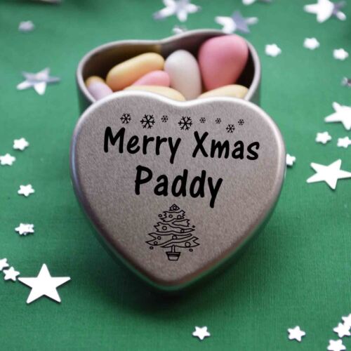Merry xmas paddy mini coeur Tin Cadeau Joyeux Noël Stocking Filler 