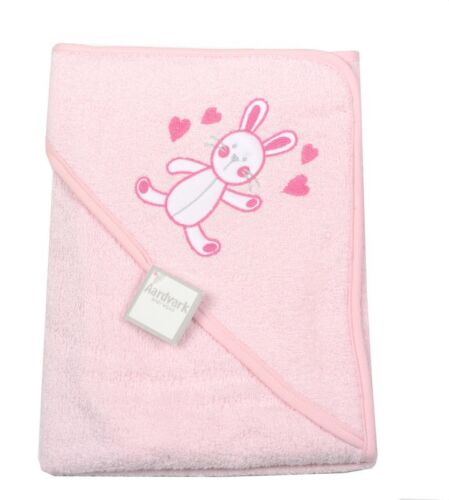Towel with hood exit bath for bebe pink with rabbit motif