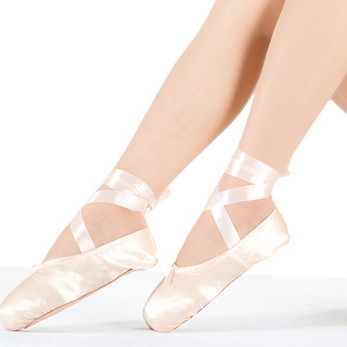 New Children/'s Ladies Soft Satin Pointe Shoes Pink Women Ballet Dance Toe shoes