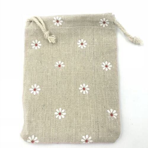 10X vintage printing Linen Drawstring Jewellery Candy Packaging bags 10*14cm