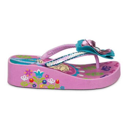 NWT Disney Store Frozen Elsa and Anna Flip flops Platform Shoes 11//12 Girls