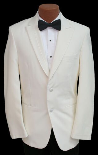 Ivory Off-White Perry Ellis Rio Tuxedo Dinner Suit Jacket Wedding Prom Cruise