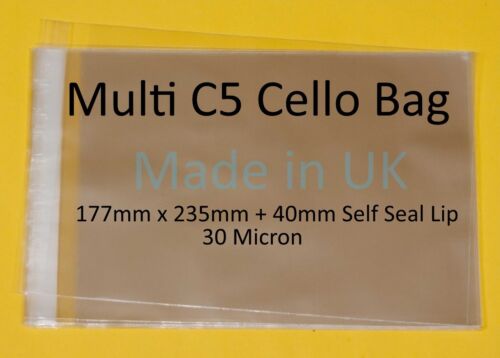 Cello For Multi Packs of Cards//Photos MULTI Bags Crystal Clear Cellophane Bags