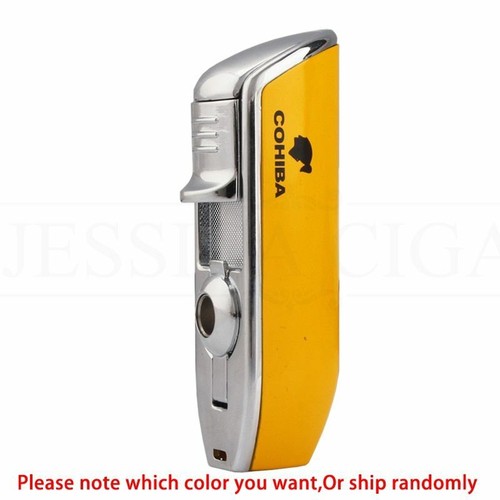 Lighter Pocket Metal Windproof 3 Jet Blue Wooden Flame Torch Punch Accessories