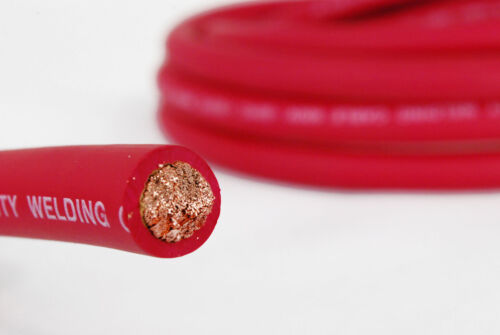 WELDING CABLE 2 AWG RED 100' FT BATTERY LEADS USA NEW Gauge Copper 