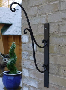 Large Heavy Duty Black Metal Ornate Hanging Basket Bracket