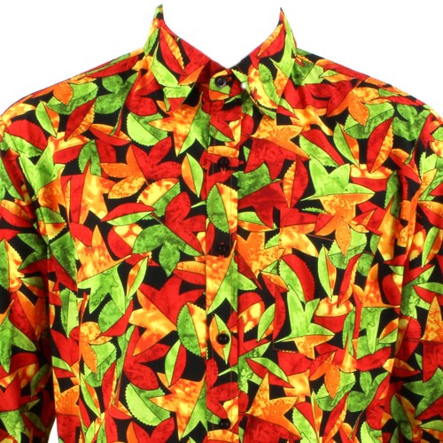 Chemise homme fort rétro psychédélique Festival partie Funky floral rouge régulier