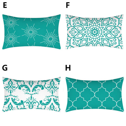 30x50cm Rectangular Blue Gray Cushion Cover Sofa Car Lumbar Geometric Pillowcase 