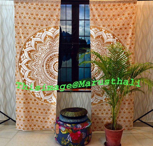 Indian Mandala Ombre Window Curtain Drape Room Decor Throw Lot of 3 Set Curtains