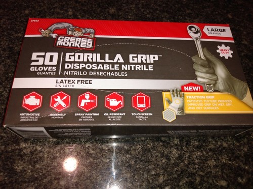 Grease Monkey Gorilla Grip Nitrile Gloves 50Ct USPS PRIORITY SHIPPING