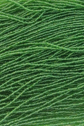 15//0 Two Hanks Czech Transparent Green Glass Seed Beads #132