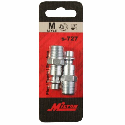 Milton S-727 1//4/" MNPT M Style Plug Pack of 2