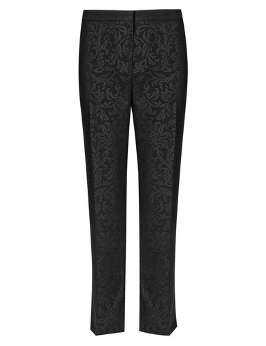 ANKLE GRAZER TROUSERS 8,16,20,22,24 MARKS /& SPENCER BLACK JACQUARD CROPPED