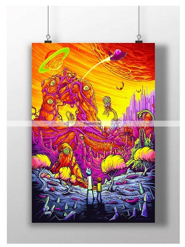 RICK AND MORTY POSTER TRIPPY TV SERIES PRINT IMAGE A3 A4 SIZE