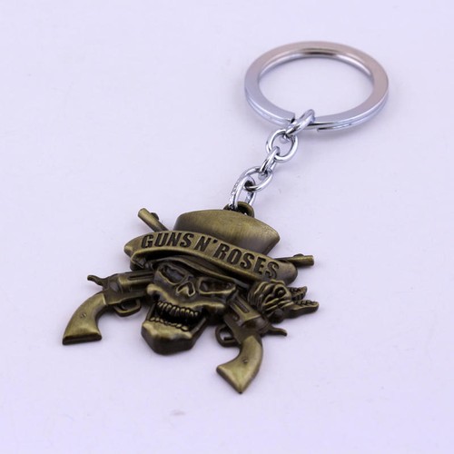 Guns N Roses Skull Slash Heavy Metal Band GNR Keyring Key Chain Fob Gift Bag