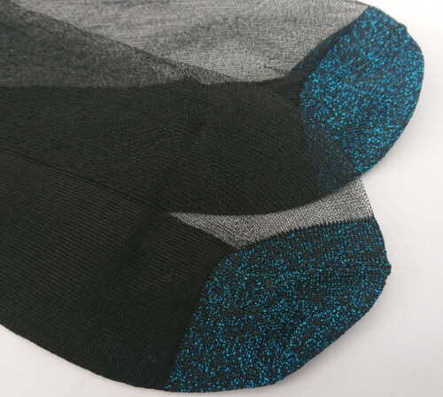 Elegant Sheer Comfortable Peacock Blue Sparkly Shimmer Socks Gift 1pr