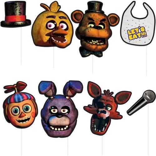 8pc ~ Birthday Party Supplies Favors FIVE NIGHTS at FREDDY/'S PHOTO PROP SET