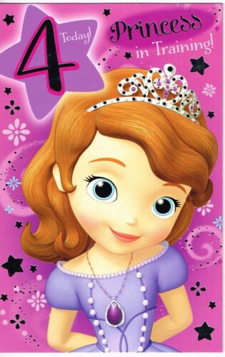 Official Disney Anniversaire Cartes ~ 2nd 3rd 4th 5th 6th ~ Sofia Rapunzel Jake Princesse