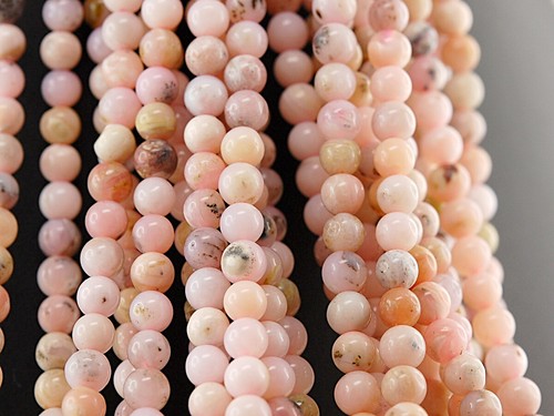 Kugeln 5 mm rosa multicolor Länge 39,5 cm //1130 Pinkopal Kette ohne Verschluss