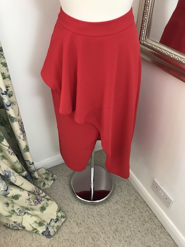 Ted Baker Size 1 8 Red Daffnie Ruffled Business Work Skirt Rrp £149