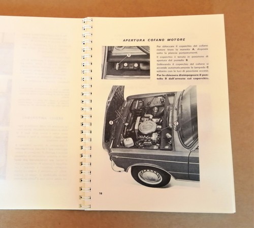 2a Edizione V 1969 Manuale Uso e Manutenzione Fiat 125 Special