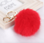 Keyring Soft Faux Fluffy Rabbit Fur Handbag Pendant Charm PomPom Gold Keychain