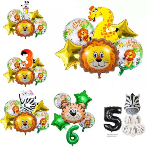 Animal Safari Jungle Birthday Balloons Theme Party Decorations Gender Reveal
