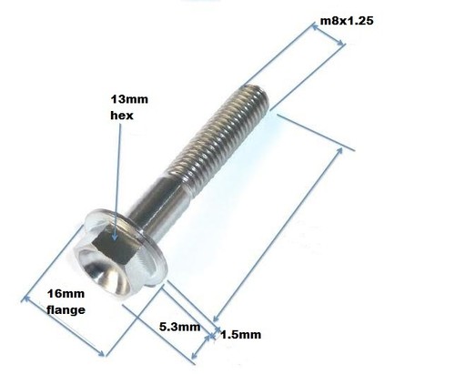 M8 GRADE 5 TITANIUM BOLT 30MM 12X1.25 THREAD PACK OF 5 BRISBANE