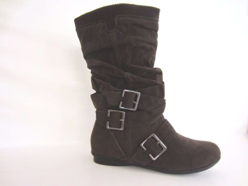 Details about  &nbsp;Spot On F5R594 Ladies Brown Suedette Pull on Boots (R26B)